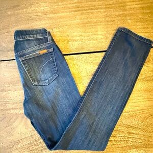Joe’s straight leg jeans with a slight stretch; dark wash